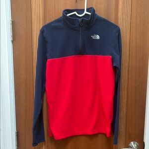 The North Face Glacier 1/4 Zip Pullover. Red and Blue. Boys XL 18-20